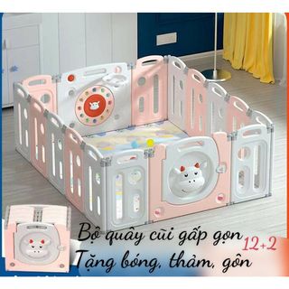 Quây bóng Gấp Gọn nhựa nguyên sinh cao cấp, lều chơi bóng cho bé, Nhà bóng cho bé gấp gọn tặng kèm thảm chơi và 100 bóng