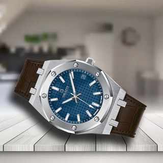 Đồng Hồ Nam - Thương Hiệu DRACO D22-DR04 “Revolution Watch” xanh dây da bò nâu