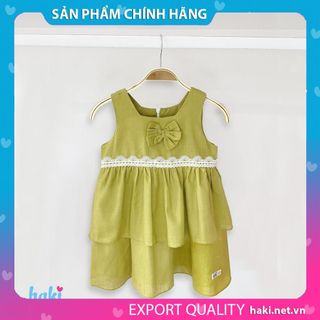 Váy bé gái sát nách hai tầng phối ren, đính nơ HK506 HAKI