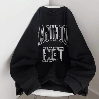 Áo sweater tay phồng in chữ trước form dưới 65kg