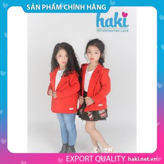 Áo khoác thời trang mũ 4 cúc - đỏ Haki HK029