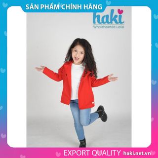 Áo khoác thời trang mũ 4 cúc - đỏ Haki HK029