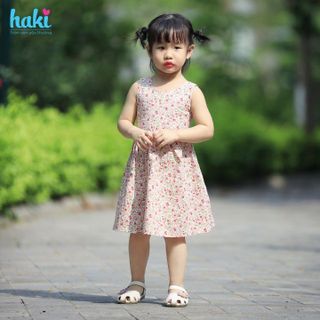 Váy hè cho bé gái khoét lưng, nhún eo Haki HK515