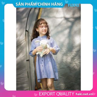 Váy bé gái kẻ dài tay raglan HAKI HK489
