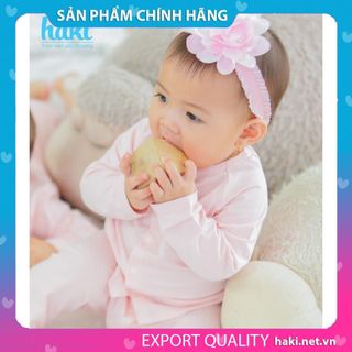 Bộ quần áo dài cài giữa tay raglan cho bé - set mặc nhà bé trai và gái HAKI - Bamboo+ Cotton BB010