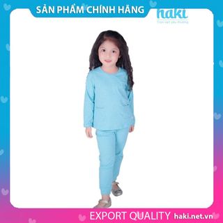 Bộ quần áo mặc nhà bé gái HAKI - Xanh,hồng HK131