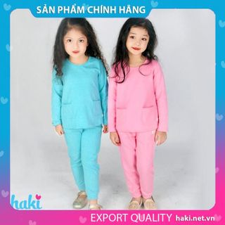Bộ quần áo mặc nhà bé gái HAKI - Xanh,hồng HK131