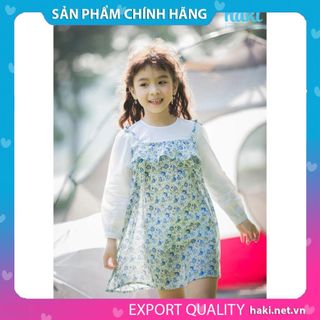 Váy bé gái hoa nhí phối tay trắng hai dây - Haki HK488
