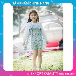 Váy bé gái hoa nhí phối tay trắng hai dây - Haki HK488