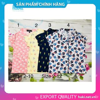 Bộ pijama cho bé vải thô xuất khẩu HAKI (Trắng)