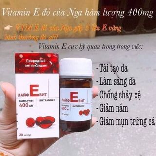 Viatmin E đỏ 400mg của Nga - hàng chính hãng