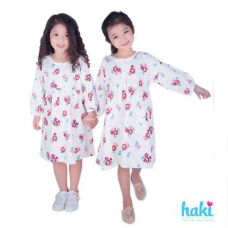 Váy hoa tím cho bé gái HAKI - hồng - trắng TH051 giá sỉ