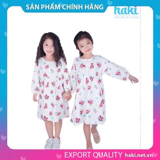 Váy hoa tím cho bé gái HAKI - hồng - trắng TH051