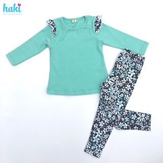 Áo bé gái cotton Haki siêu mềm mịn
