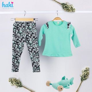 Áo bé gái cotton Haki siêu mềm mịn