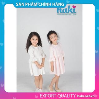 Váy bé gái vải thô phối ren tay chuông Haki TH019