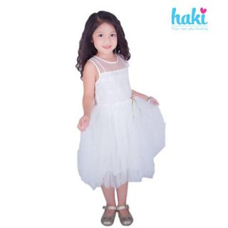 Váy công chúa trắng cho bé gái HAKI giá sỉ