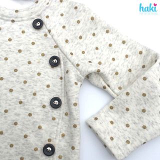 Áo chấm bi cào bông - ghi HK022