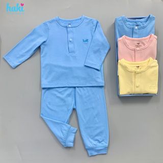 Bộ quần áo dài tay cổ trụ HAKI - Bamboo+Cotton BB011