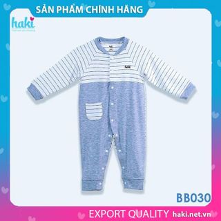 Bộ body liền dài tay cài giữa phối thân trước cho bé HAKI BB030