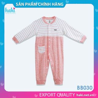 Bộ body liền dài tay cài giữa phối thân trước cho bé HAKI BB030