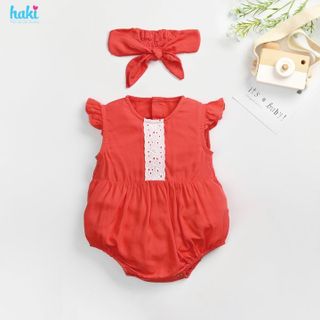 Body cánh tiên phối ren xinh xắn - HK505, romper cho bé gái tặng kèm tuban cùng màu HAKI