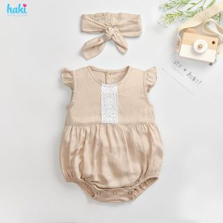 Body cánh tiên phối ren xinh xắn - HK505, romper cho bé gái tặng kèm tuban cùng màu HAKI