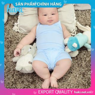 Bộ quần áo sát nách vải tre (Bamboo) cao cấp siêu mềm mịn cho bé HAKI BB005