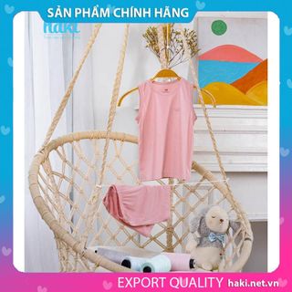 Bộ quần áo sát nách vải tre (Bamboo) cao cấp siêu mềm mịn cho bé HAKI BB005
