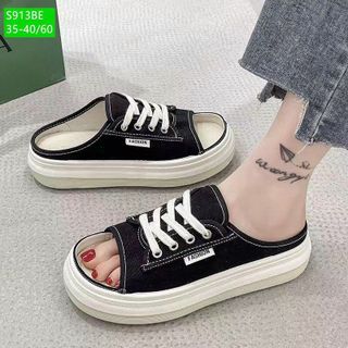 Giày sục thể thao nữ chất vải mềm đế bánh mì