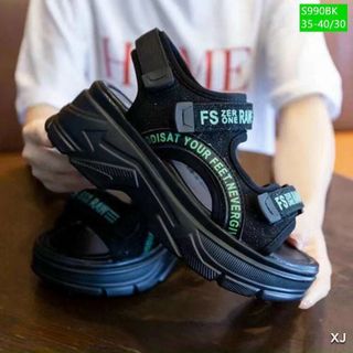 Giày sandal nữ màu đen đế cao