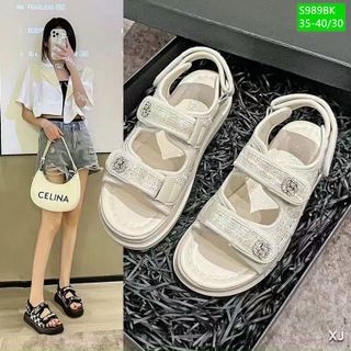 Giày Sandal Nữ Đế Bằng 2 Quai Dán đẹp