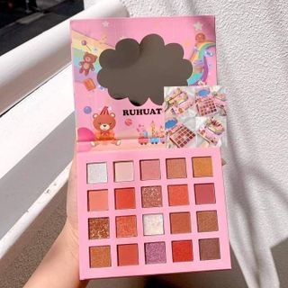 Bảng phấn mắt Ruhuatuo GẤU CẦU VỒNG 20 ô mix lì nhũ