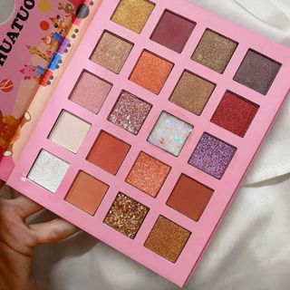 Bảng phấn mắt Ruhuatuo GẤU CẦU VỒNG 20 ô mix lì nhũ