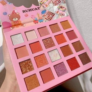 Bảng phấn mắt Ruhuatuo GẤU CẦU VỒNG 20 ô mix lì nhũ