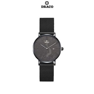Đồng Hồ Nữ - Thương Hiệu DRACO D22-STN03 "Vietnamese Girl" viền bạc dây da bò đen