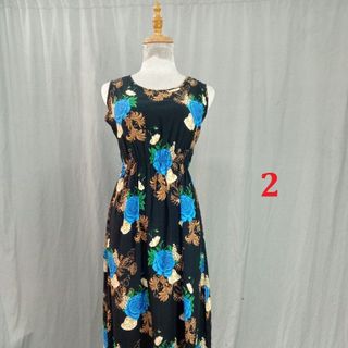 Đầm maxi sát nách cổ tròn lanh thái