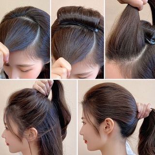 Kẹp tóc giả tự nhiên có đệm nâng chiều cao dành cho nữ