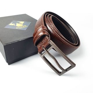 Thắt lưng công sở da bò sần 3 lớp khóa kim – Bản nhỏ 32mm