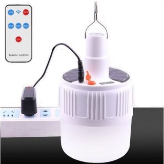 Đèn Led tròn tích điện năng lượng mặt trời kèm sạc và điều khiển