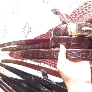 Dây lưng da bụng cá sấu liền nguyên tấm