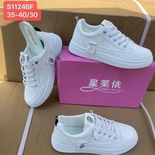 Giày thể thao nữ màu trắng chất da đẹp