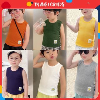 Áo ba lỗ sát nách bé trai thun cotton trơn nhiều màu co giãn thoáng mát Magickids Quần áo trẻ em mùa hè AO22021 giá sỉ