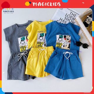 Bộ quần áo bé trai Magickids áo tanktop quần đùi cotton thoáng mát in hình dễ thương Quần áo trẻ em mùa hè BR22021 giá sỉ