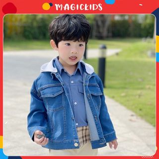 Áo khoác có mũ chất jeans bò mềm cho bé trai Magickids Áo khoác mùa đông trẻ em giữ ấm AO21016 giá sỉ