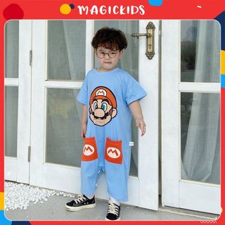 Bộ đồ ngủ liền thân cotton hình thú cho bé Magickids cộc tay dáng rộng đồ ngủ trẻ em mềm mại thoáng mát BL21001 giá sỉ