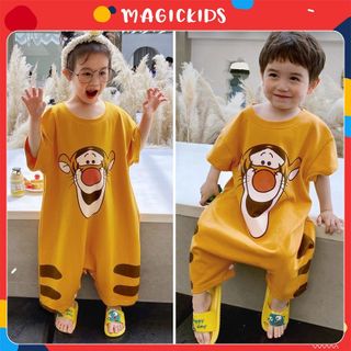 Đồ ngủ liền thân ngắn tay cotton cho bé Magickids quần áo ngủ trẻ em dáng rộng mềm mại thấm hút mồ hôi BL21001 giá sỉ