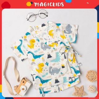 Bộ quần áo yukata cộc họa tiết xinh xắn cho bé BR21001 cotton Magickids giá sỉ