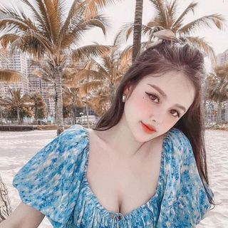 ĐẦM XÒE HỌA TIẾT XANH TRỄ VAI - DT1637