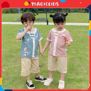 Bộ quần áo đũi trẻ em cộc tay họa tiết cá chép MAGICKIDS cho bé từ 9-30kg giá sỉ